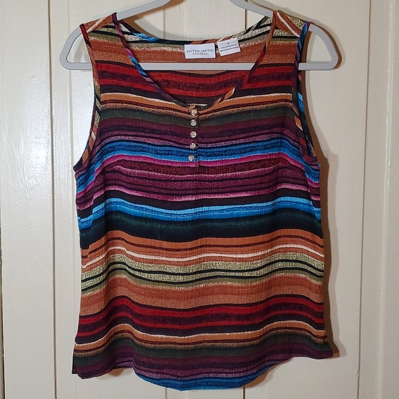 Jaclyn Smith Tops - Tribal Striped Sleeveless Scoop Neck Jaclyn Smith